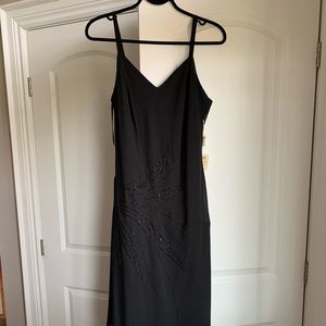 Black cocktail dress with beading